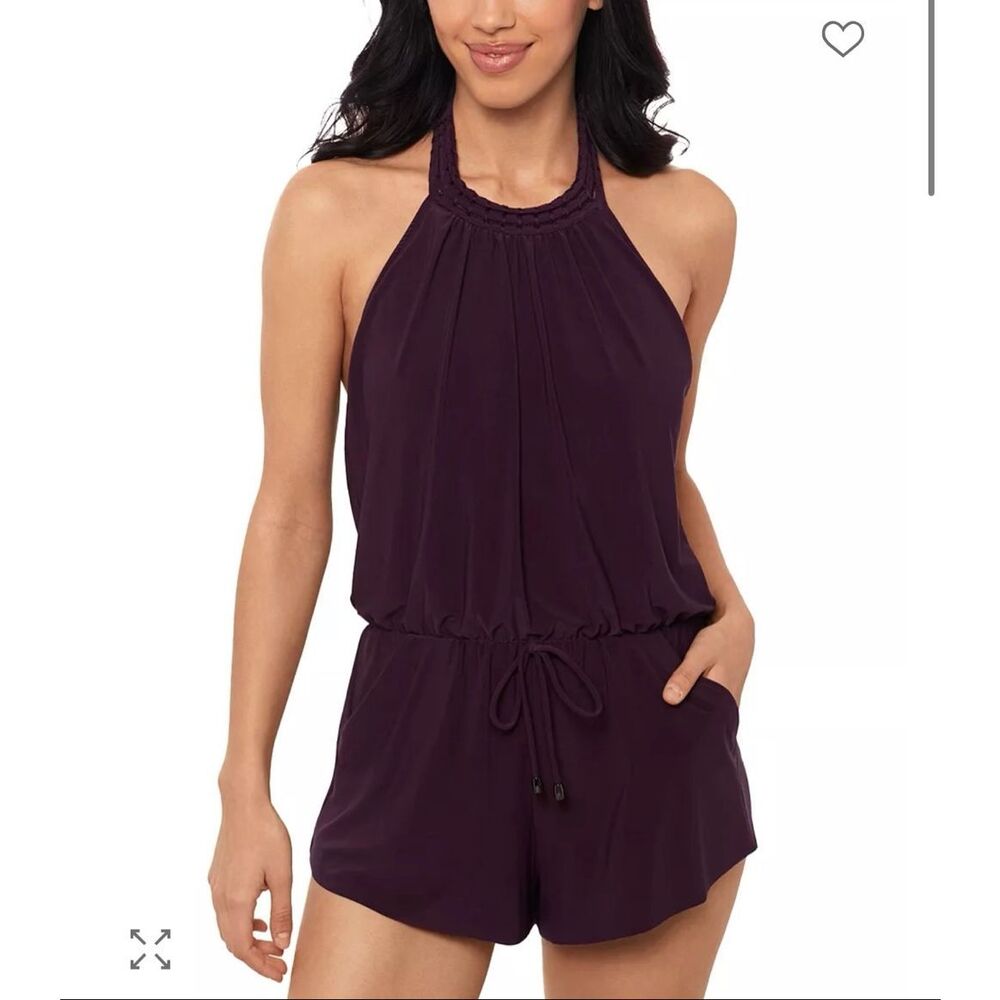 Magicsuit $180 Piper Romper Swimsuit Prune Halter Shaping Size 12 NEW